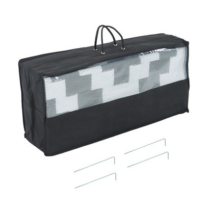 Solid Spare Gray & White 9x12FT Waterproof Plastic Straw Rug For Camping Outdoor Carpet