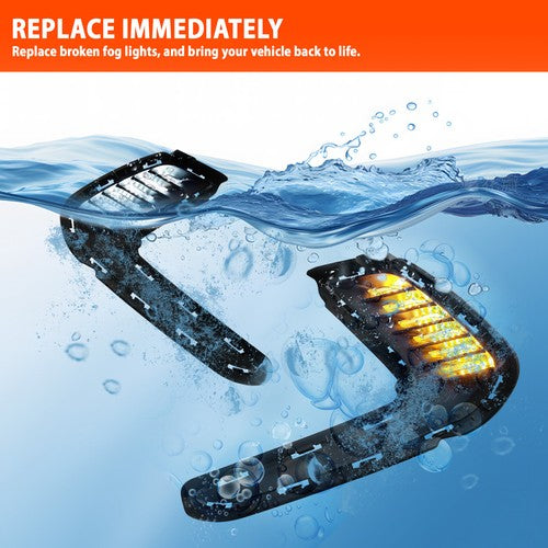 For 2016-2018 Hyundai Elantra LED DRL Turn Signal Night Driving Fog Lights Pair
