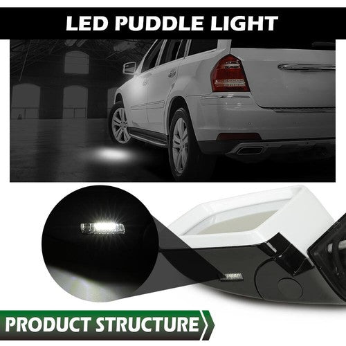 Solid Spare 2Pc White Side Door Mirror Fit For Mercedes Benz M GL Class ML63 ML350 2005-2011