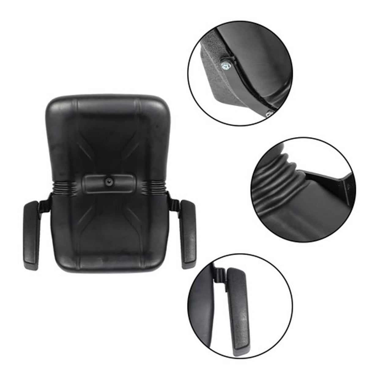 Solid Spare For Cub Cadet Dixie Chopper Dixon US High Back Lawn Mower Seat w/ Armrests Black