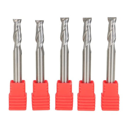 Solid Spare 5 PCS 1/4" 2 Flute New Carbide End Mill 3/4" LOC 2-1/2" Overall Length