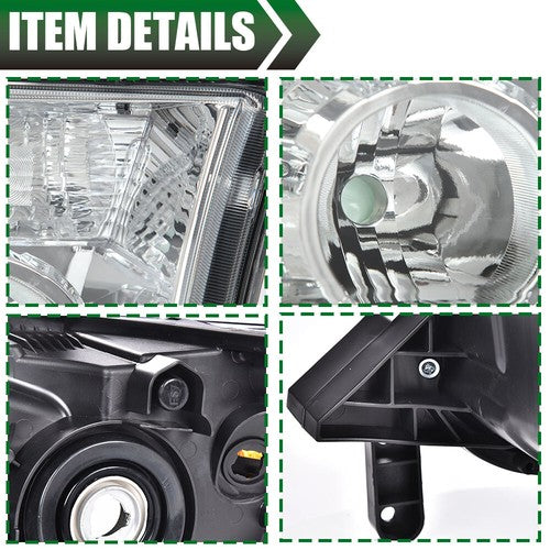 Solid Spare Headlights Left+Right Chrome Fit For Toyota 2007-2013 Tundra 2008-2017 Sequoia