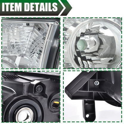 Solid Spare Headlights Left+Right Chrome Fit For Toyota 2007-2013 Tundra 2008-2017 Sequoia
