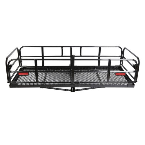 Solid Spare Folding Trailer Hitch Cargo Carrier Basket Luggage Rack w/ 2" Receiver 500 LBS