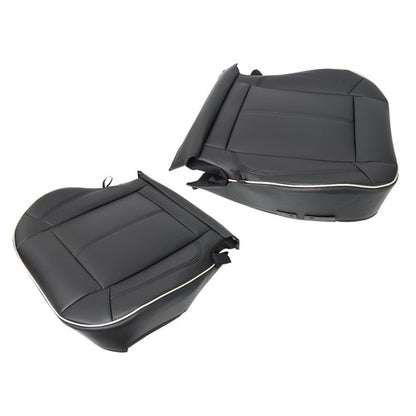 Solid Spare NEW Black Leather For Hummer H3 2006-2010 Driver&passenger Bottom Seat Cover