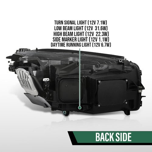Solid Spare Fit For 2016-2019 Mercedes Benz GLC-Class LED Headlight w/o AFS Left Side LH
