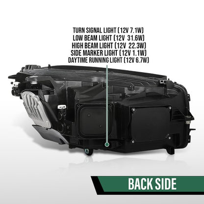 Solid Spare Fit For 2016-2019 Mercedes Benz GLC-Class LED Headlight w/o AFS Left Side LH