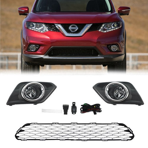 For 2014-2016 Nissan Rogue Bumper Lower Grille LH+RH Fog Light SET