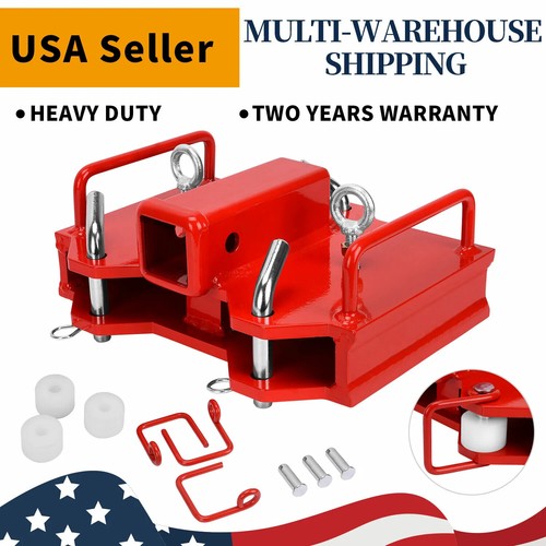 Solid Spare 2'' Forklift Trailer Hitch Receiver Tow Hitch Attachments for Dual Pallet Fork