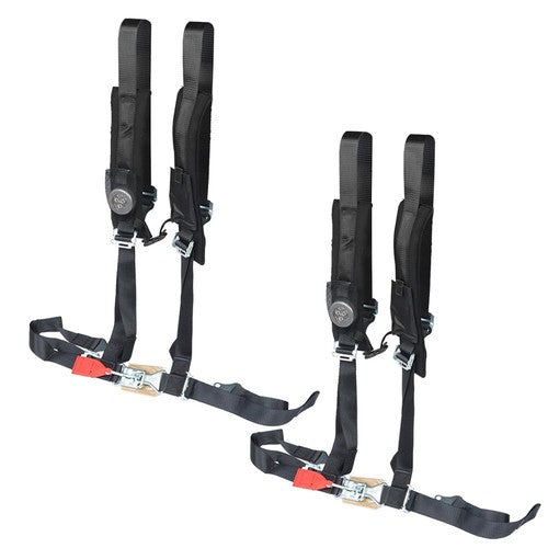 Solid Spare Pair Of 4 Point 2" Padded For Polaris RZR XP S 4 1000 Seat Belt Harness Black