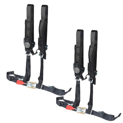 Solid Spare Pair Of 4 Point 2" Padded For Polaris RZR XP S 4 1000 Seat Belt Harness Black