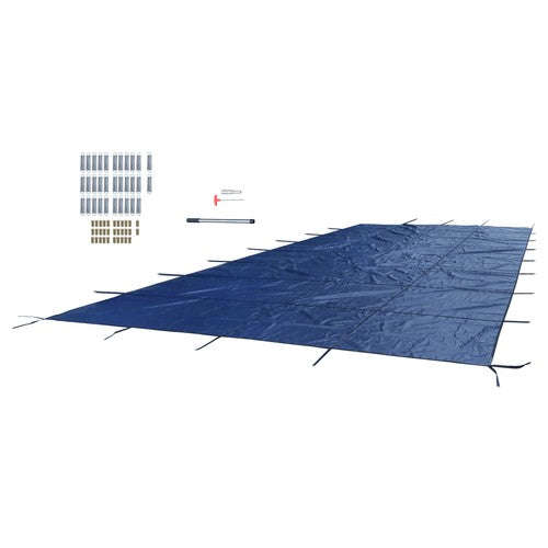 Solid Spare Inground Pool Safety Cover 25' × 45' Rectangle Safety Pool Covers Blue Mesh