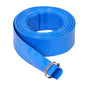 Solid Spare 2" x 50FT Irrigation Discharge PVC Hose with Two Hose Collets Blue