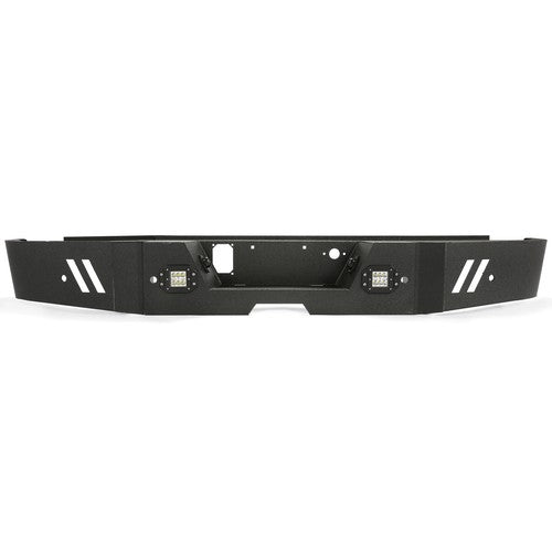 Solid Spare Fits 2015-2019 GMC Sierra 2500HD/3500HD Black Steel Rear Bumper with LED lights