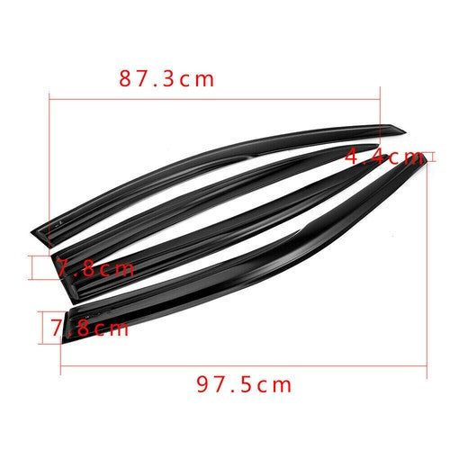 Solid Spare Window Visor Gear Fit For Honda Accord 2008-2012 4Door Sedan 3D Wavy 4PCS