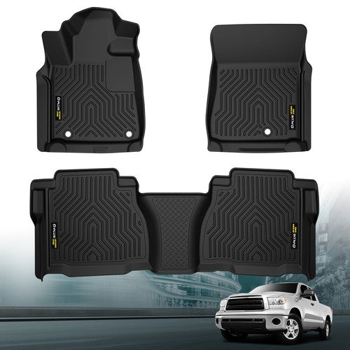 Solid Spare TPE Floor Mats Liners Fit For 07-11 Toyota Tundra Double Cab/CrewMax All-Weather