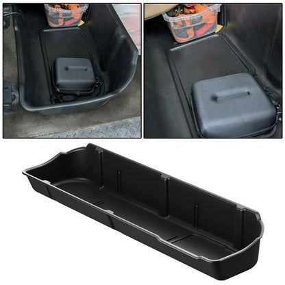 Solid Spare Underseat Storage Box Black For 09-14 Ford F-150 Super Crew Cab w/o Subwoofer