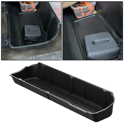 Solid Spare Underseat Storage Box Black For 09-14 Ford F-150 Super Crew Cab w/o Subwoofer