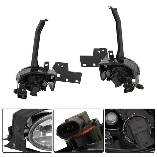 Solid Spare Fog Driving Lights Lamps Black For 2008-2010 Honda Accord Sedan Replacement PAIR