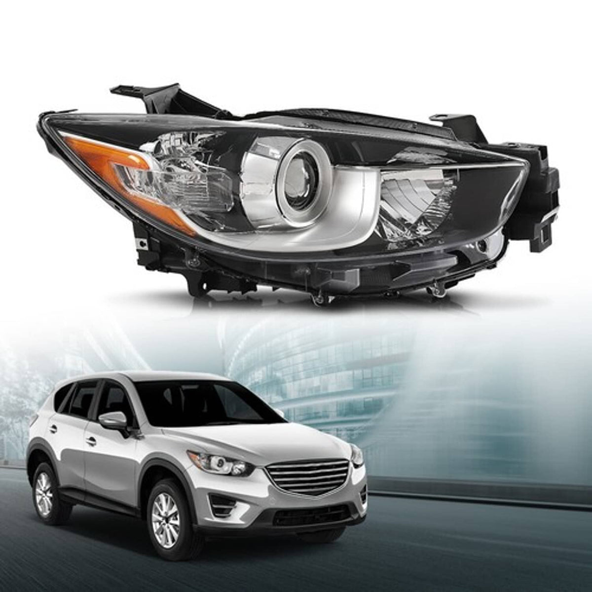 Solid Spare Fit For 2013-2016 Mazda CX-5 Halogen Projector Headlight Headlamp Right Side