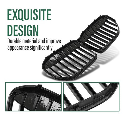 Solid Spare Front Kidney Grille Gloss Black Fit For 20-22 BMW G11 G12 LCI 7 Series Sedan 4DR