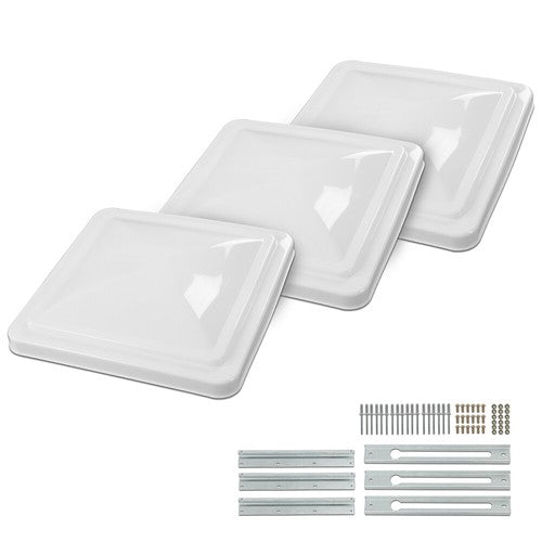 Solid Spare 3 Pack 14"X14" RV Replacement Roof Vent Cover White Camper (Trailer) Vent Cover