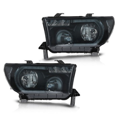 Solid Spare Fit For 2007-2013 Toyota Tundra 2008-2017 Sequoia Headlights Left+Right Smoke