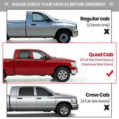 Solid Spare LH&RH Outer Rocker Panels Slip-on For 2002-08 Dodge Ram Pick-Up 4 Door Quad Cab