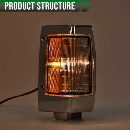 Solid Spare Fit For 90-97 Nissan D21 Pickup Chrome Parking Corner Side Marker Signal Lights