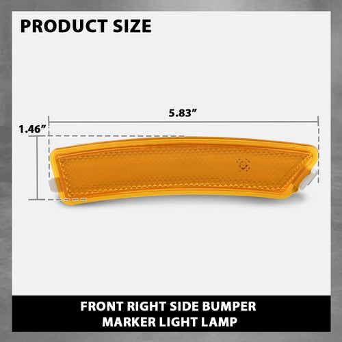 Solid Spare Fit For 13-16 Lincoln MKZ Front Bumper Reflector Side Marker Light Lamp Right
