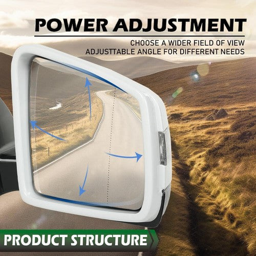Solid Spare 2Pc White Side Door Mirror Fit For Mercedes Benz M GL Class ML63 ML350 2005-2011