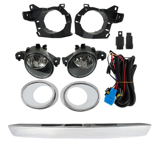 Solid Spare Fog Lights Set&Rear Trunk Trim Strip Liftgate Handle For 13-16 Nissan Pathfinder