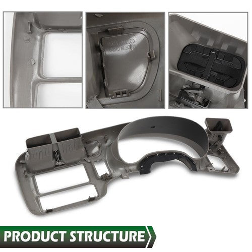 Solid Spare Fit For 98-05 Chevy S10 Blazer Jimmy Sonoma Double Din Dash Radio Cluster Bezel