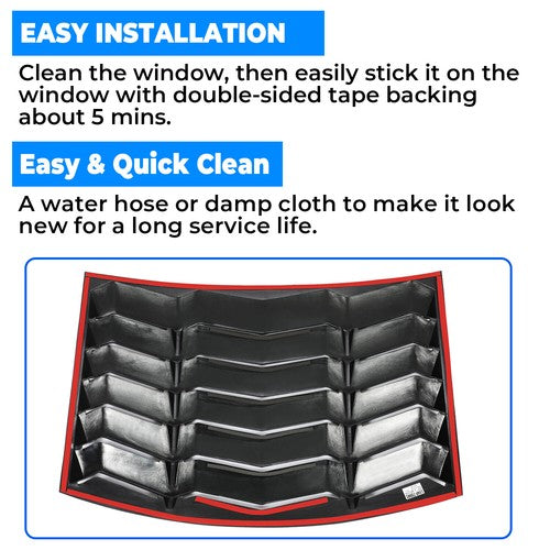 Solid Spare Rear & Side Window Louvers Cover For 2010-2015 2011 2012 2013 2014 Chevy Camaro