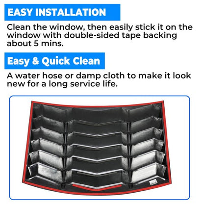 Solid Spare Rear & Side Window Louvers Cover For 2010-2015 2011 2012 2013 2014 Chevy Camaro