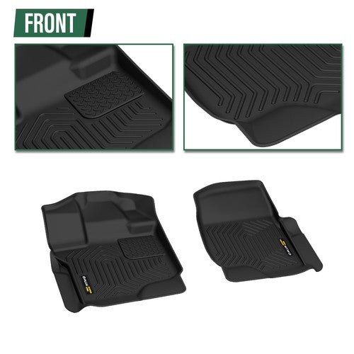 Solid Spare All Weather TPE 3D Floor Mats Liners Black Fit For 2015-2025 Ford F150 Super Cab