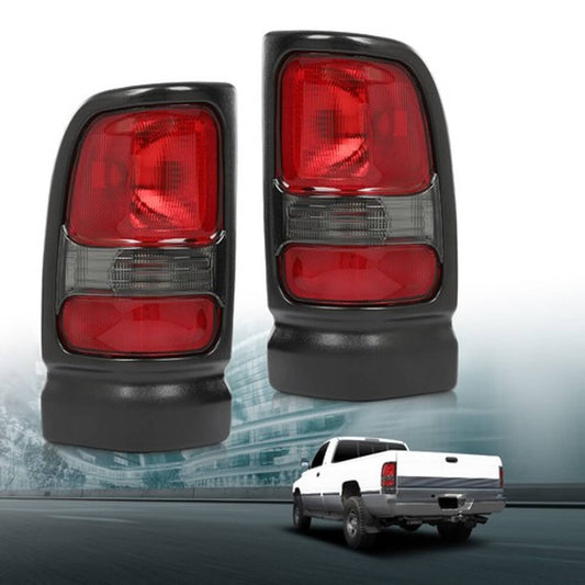 Solid Spare Fit For 1994-2002 Dodge Ram 1500 2500 3500 Red Smoke Tail Lights Brake Lamps