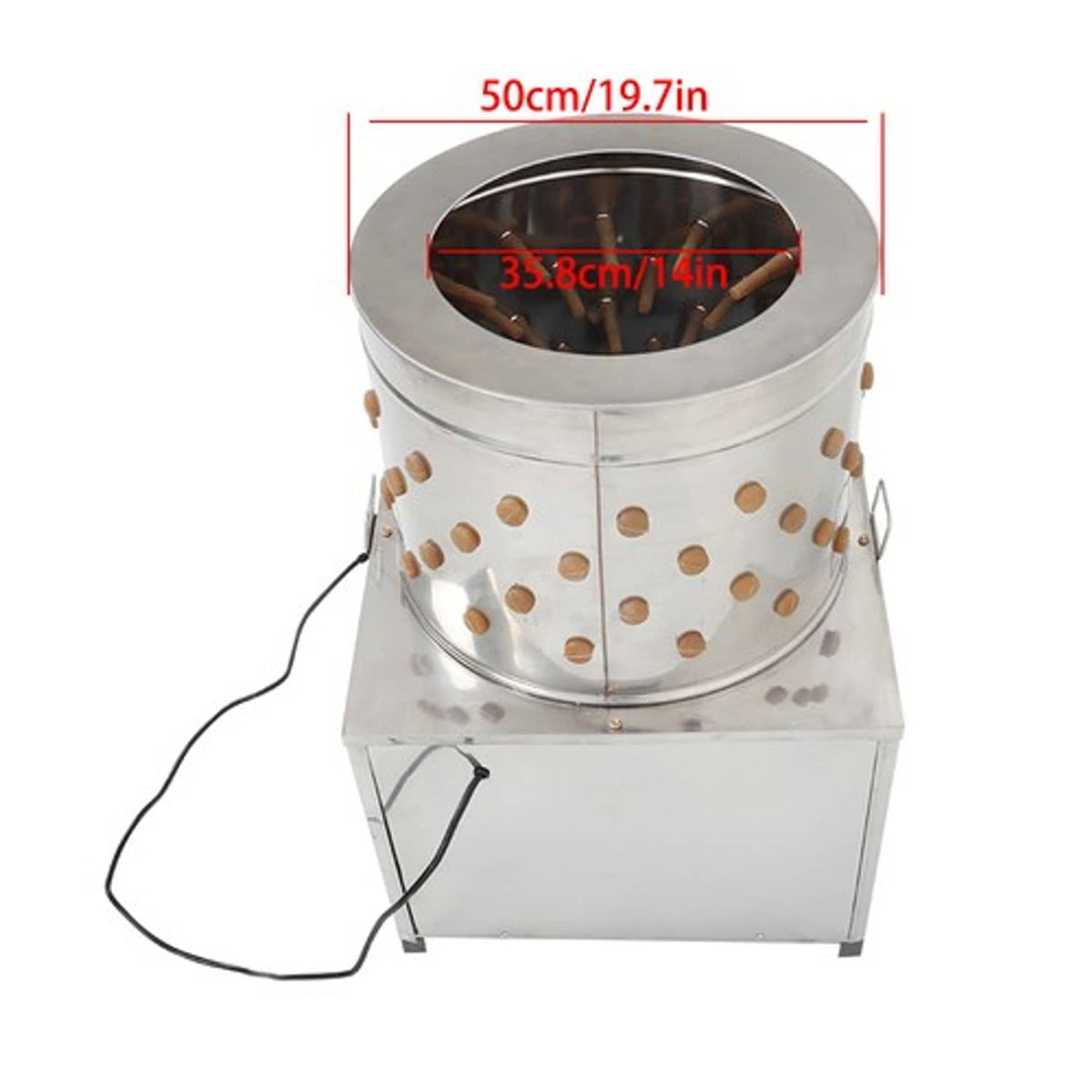 Solid Spare Chicken Plucker Machine 110V/60HZ Poultry De-Feather Stainless Steel Drum 1500W