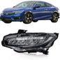 Solid Spare For Honda Civic 2016-2019 LED Headlight Headlamp Clear Housing Driver/Left Side