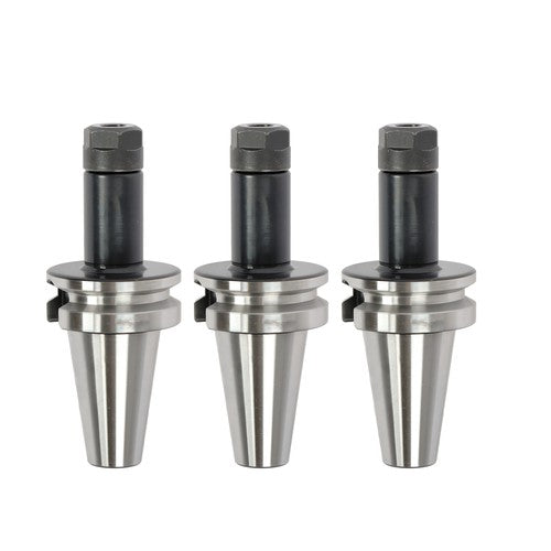 Solid Spare 3 Pcs BT40 ER16 Collet Chuck Set 100mm 4" M16 Thread CNC