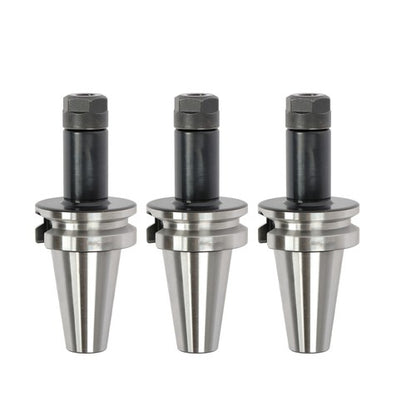 Solid Spare 3 Pcs BT40 ER16 Collet Chuck Set 100mm 4" M16 Thread CNC
