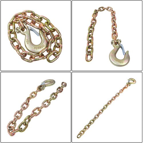 Solid Spare 3/8"×35" 2 Pcs G70 26400Lbs Trailer Safety Chain With Clevis Slip Hook