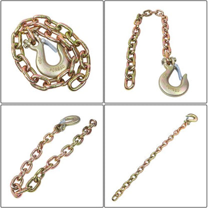 Solid Spare 3/8"×35" 2 Pcs G70 26400Lbs Trailer Safety Chain With Clevis Slip Hook