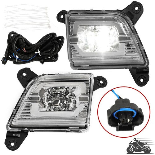 Solid Spare For 2019-2022 Chevy Silverado 1500 2500HD 3500HD LED Fog Lights Lamps Clear Lens