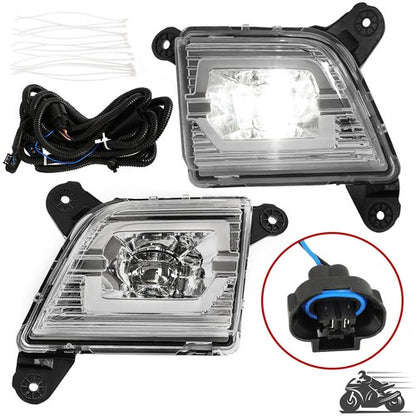 Solid Spare For 2019-2022 Chevy Silverado 1500 2500HD 3500HD LED Fog Lights Lamps Clear Lens