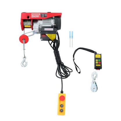 Solid Spare 440lbs Mini Electric Hoist 14ft Wired+328ft Wireless Remote Control 110V 510W