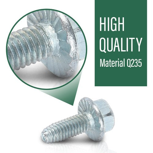 Solid Spare 100 License Plate Screws For American Cars, #14x 3/4" (#1620), Hex/Phillips/Flat