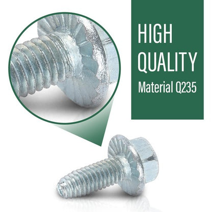Solid Spare 100 License Plate Screws For American Cars, #14x 3/4" (#1620), Hex/Phillips/Flat