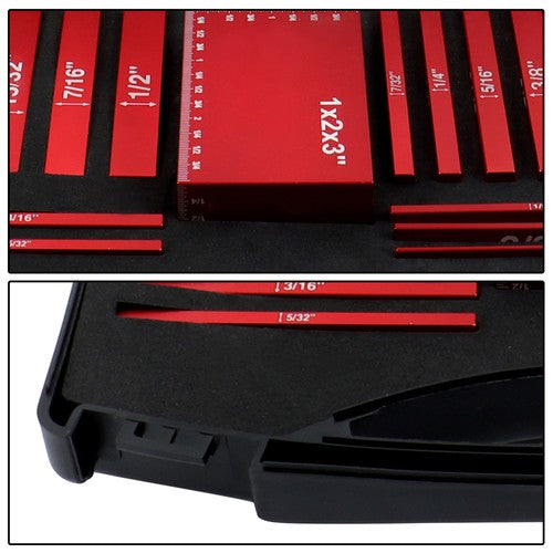 Solid Spare 15-Piece Gauge Block Set with Storage Box Setup Blocks Woodworking Tools