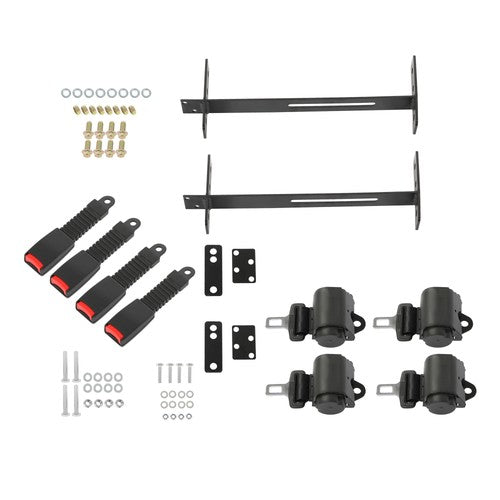 Solid Spare Golf Cart Seat Belts and Bracket Kit For EZGO Yamaha Club Car 61in Retractable
